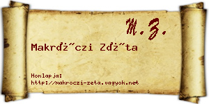 Makróczi Zéta névjegykártya
